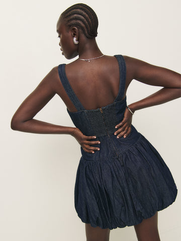 delia denim mini dress