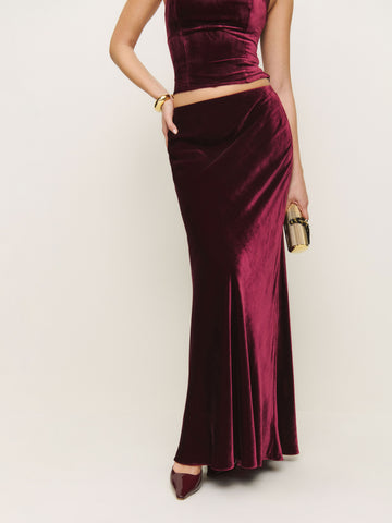 bella velvet skirt