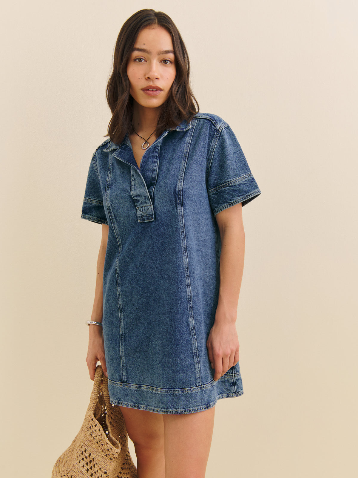 clark denim mini dress