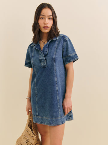 clark denim mini dress