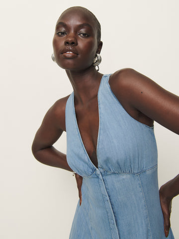 sebastien denim midi dress