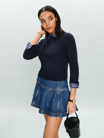 bentley denim mini skirt