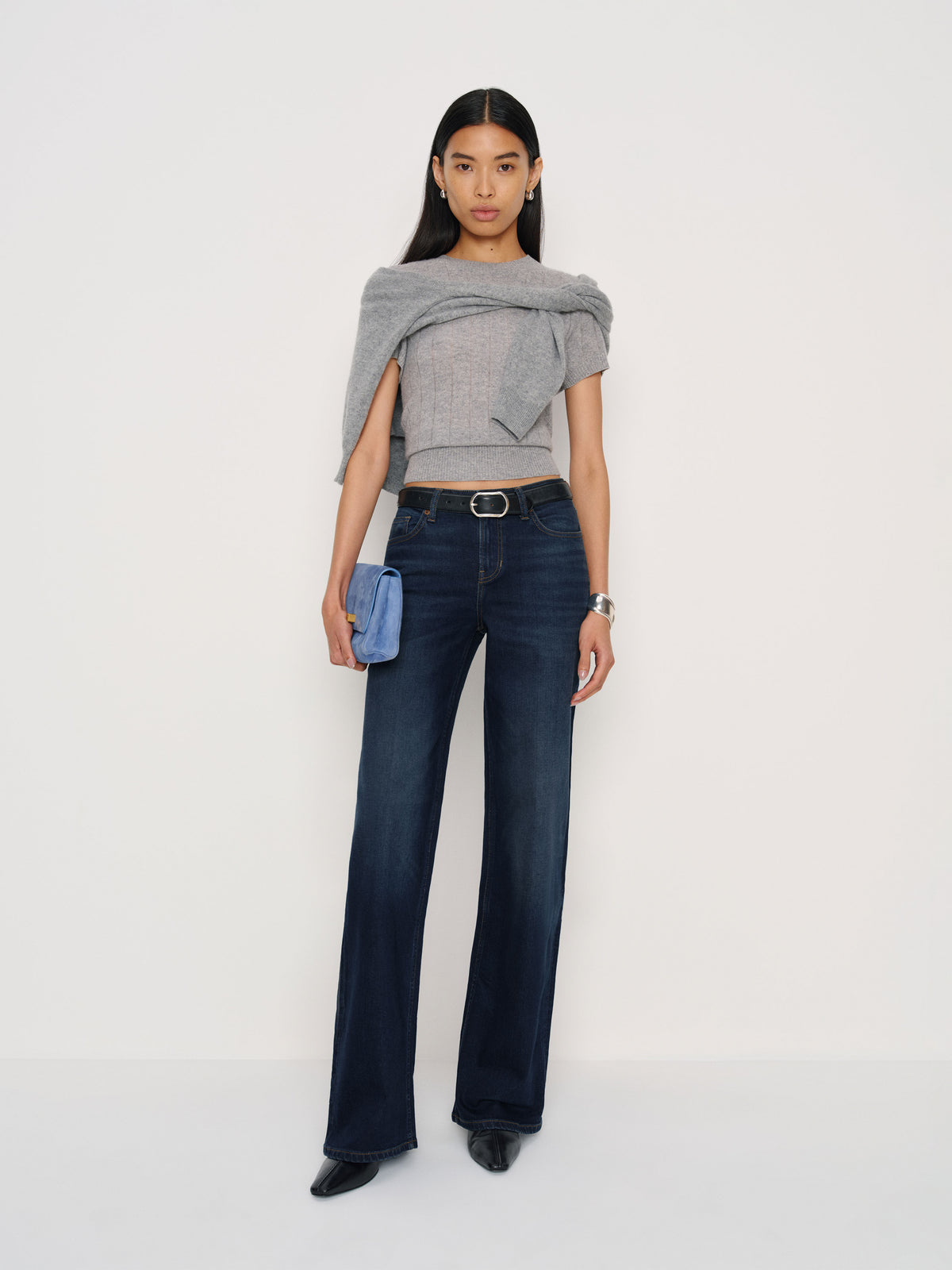 greta super stretch low rise wide leg jeans
