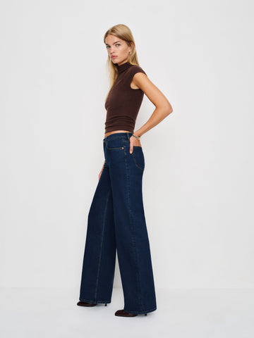 greta super stretch low rise wide leg jeans