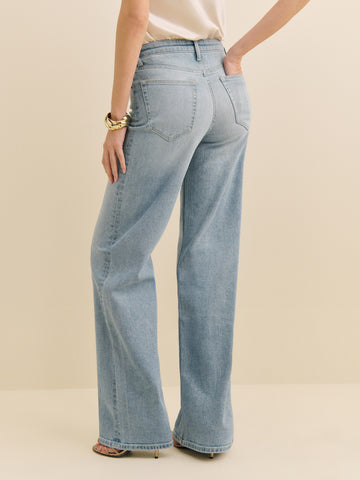 greta super stretch low rise wide leg jeans