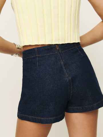imogen high rise denim skort