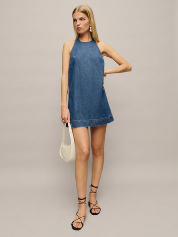 avielle lived-in denim mini dress