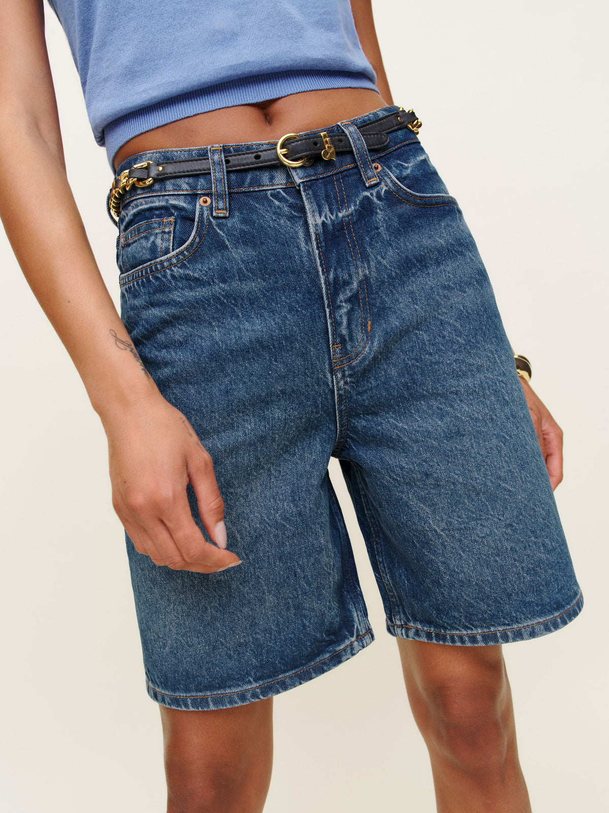 hale high rise 8” jean shorts