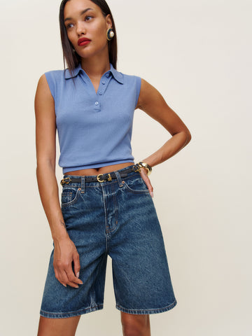 hale high rise 8” jean shorts