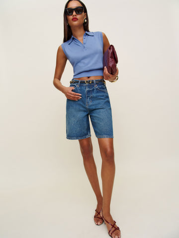 hale high rise 8” jean shorts