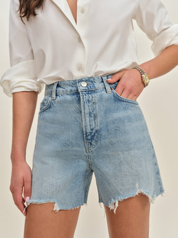 saige high rise 4” jean shorts