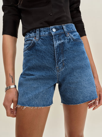 saige high rise 4” jean shorts