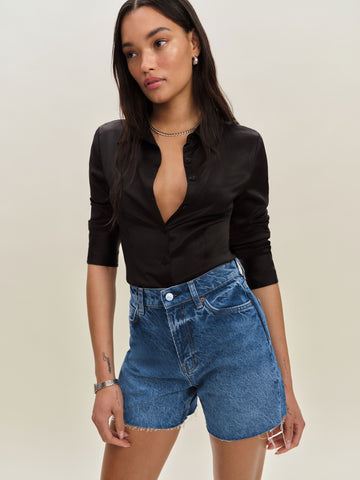 saige high rise 4” jean shorts