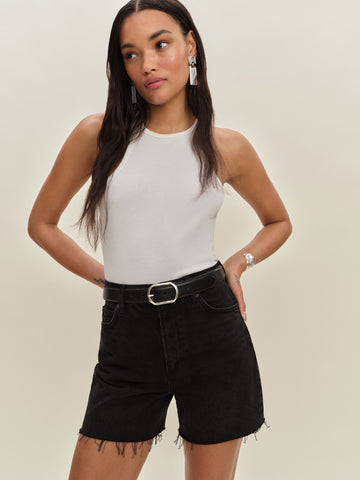 saige high rise 4” jean shorts