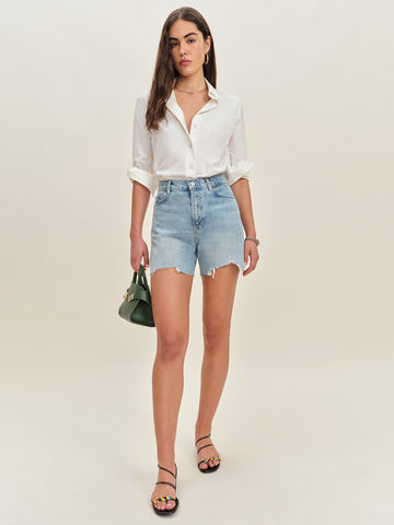saige high rise 4” jean shorts
