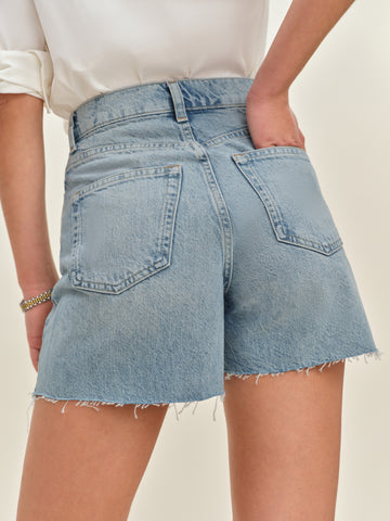 saige high rise 4” jean shorts