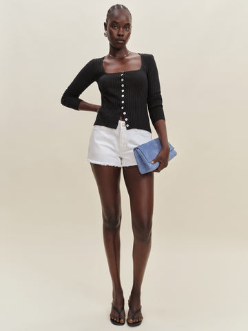 sutton low rise 2.5” slouchy jean shorts