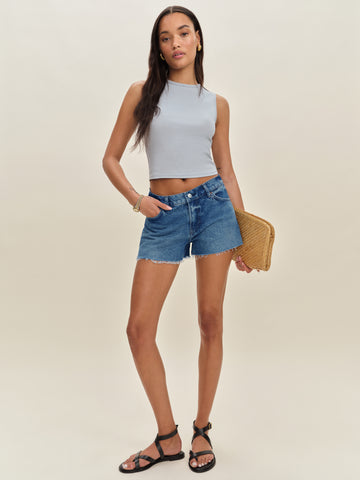 sutton low rise 2.5” slouchy jean shorts