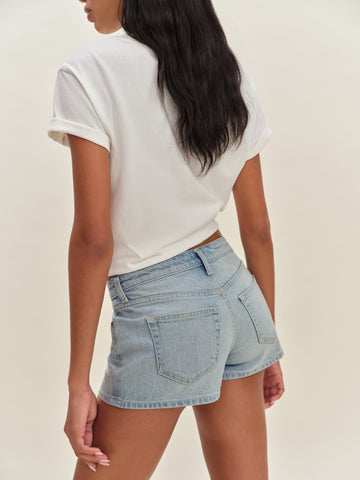 annie stretch low rise 2.5” jean shorts