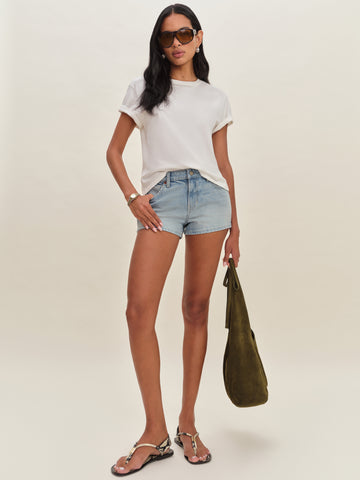 annie stretch low rise 2.5” jean shorts