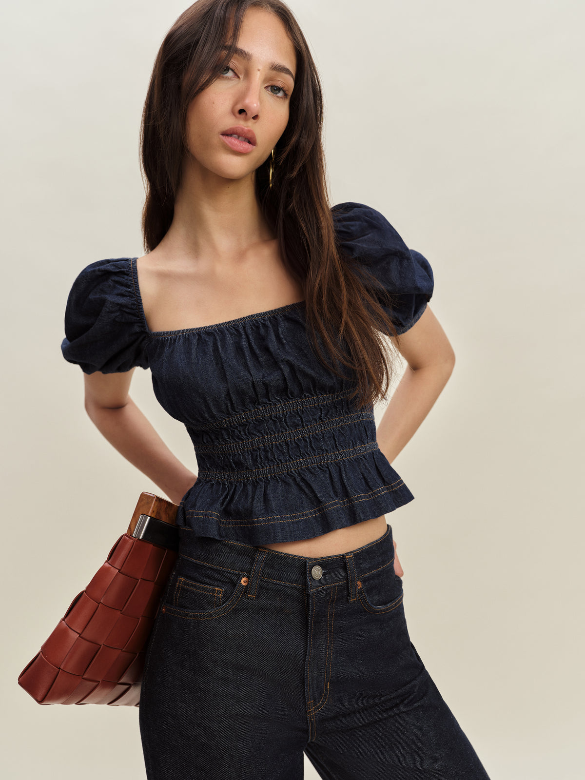 aliya denim top
