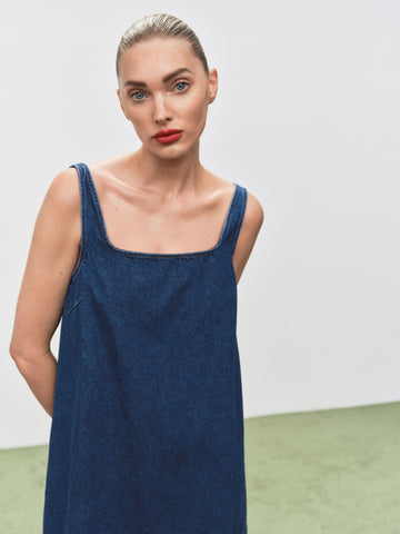 myla denim mini dress