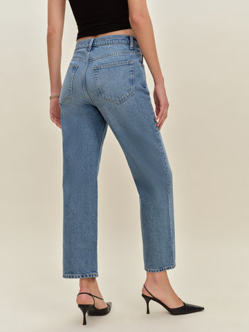 arleth mid rise straight leg cropped jeans