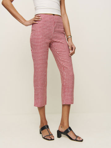 petra linen low rise pedal pusher pant