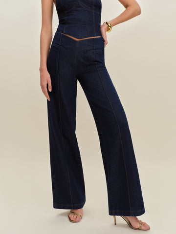 arana stretch low rise trouser wide leg jeans