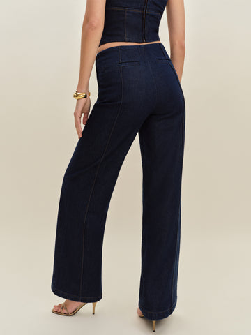 arana stretch low rise trouser wide leg jeans