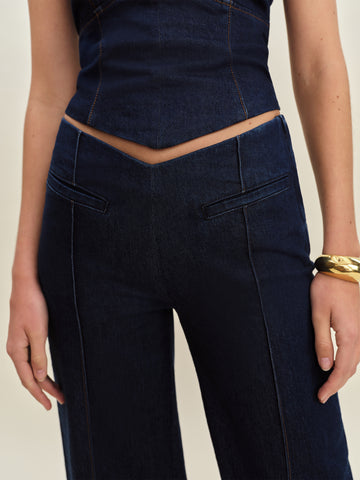 arana stretch low rise trouser wide leg jeans