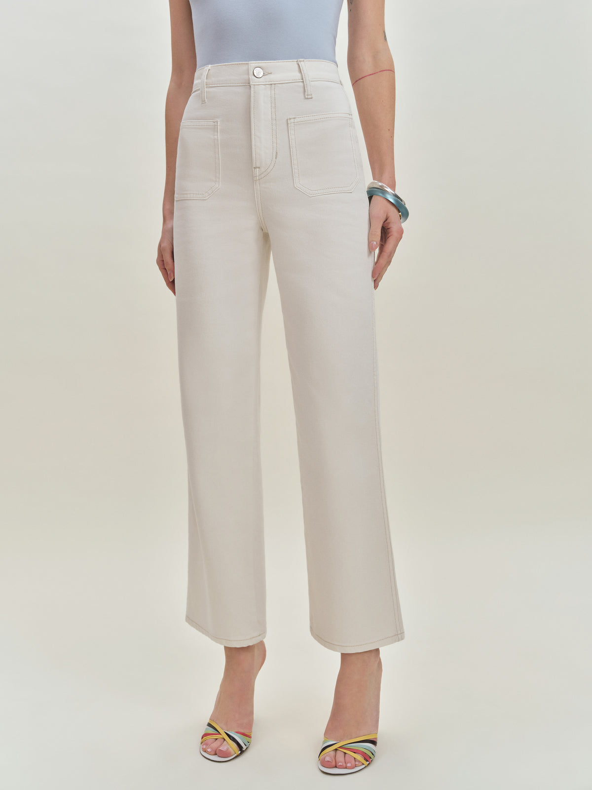 alyssa stretch high rise wide leg cropped jeans