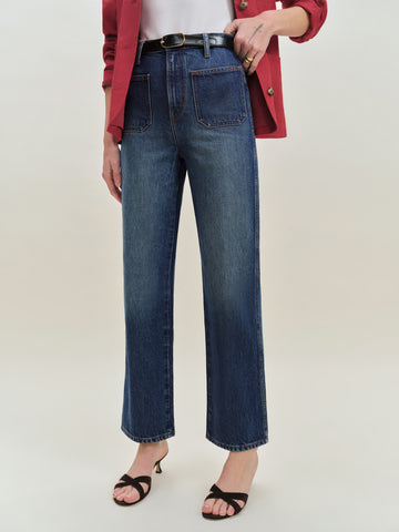 alyssa stretch high rise wide leg cropped jeans