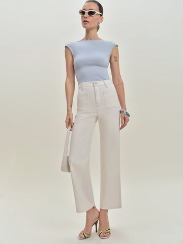 alyssa stretch high rise wide leg cropped jeans