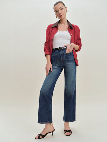 alyssa stretch high rise wide leg cropped jeans