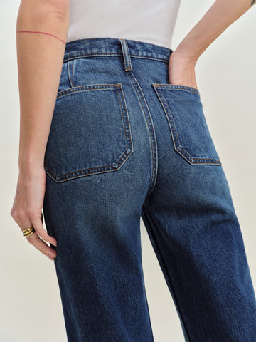 alyssa stretch high rise wide leg cropped jeans