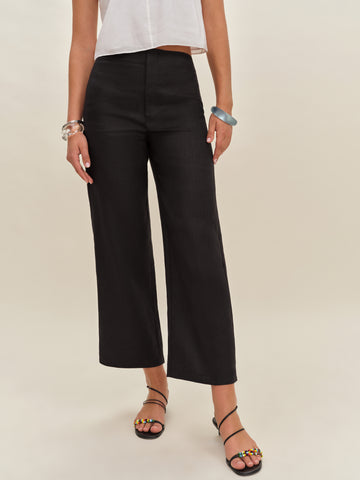 joni linen cropped pant