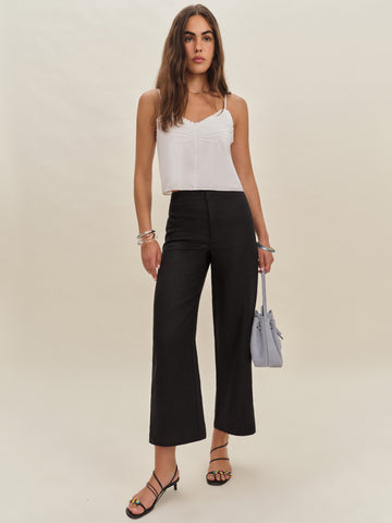joni linen cropped pant