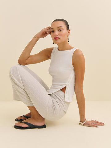 joni linen cropped pant