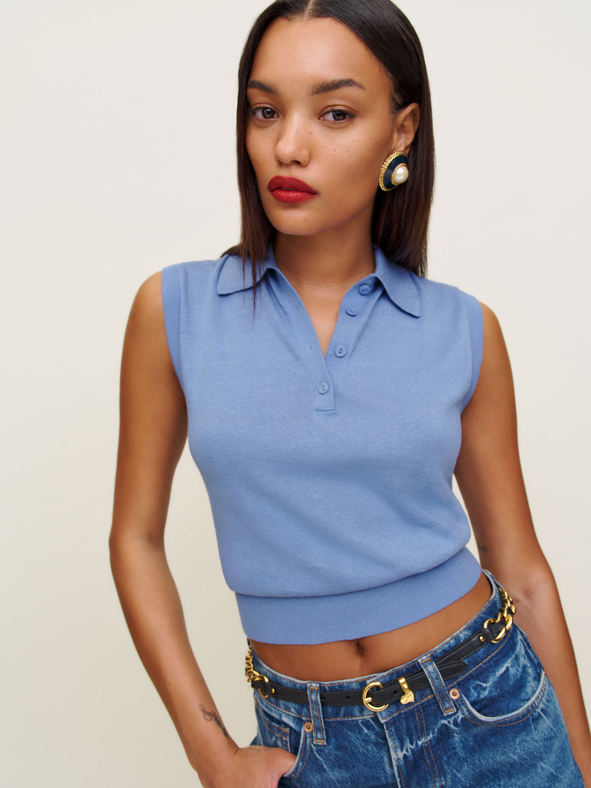 carrie linen cotton polo