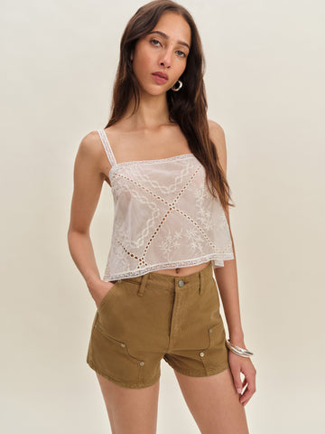 blake high rise 3” utility jean shorts