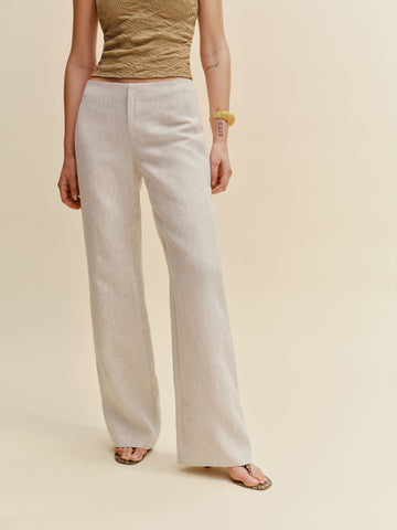 petites vida linen low rise pant