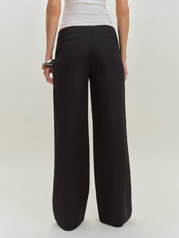 petites vida linen low rise pant