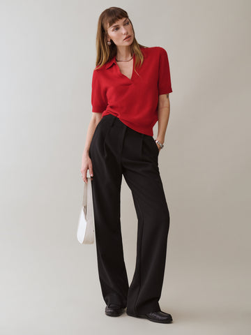 louise cashmere polo sweater