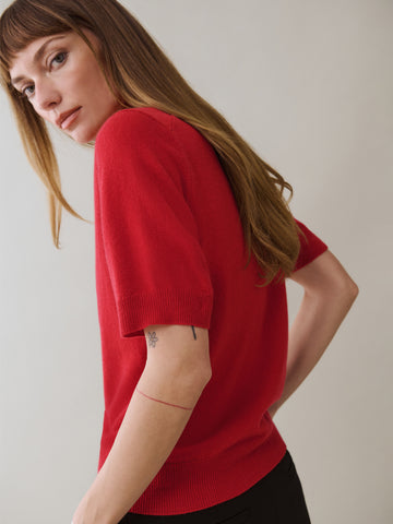 louise cashmere polo sweater