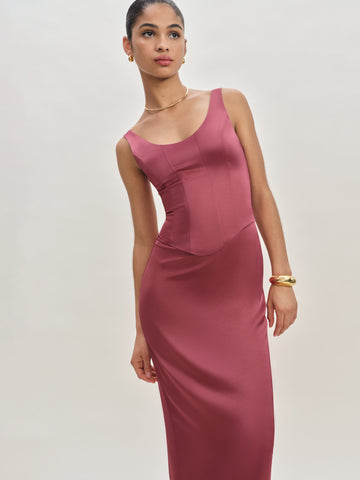 elina satin dress