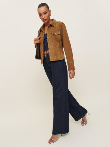 veda skylar suede shirt jacket