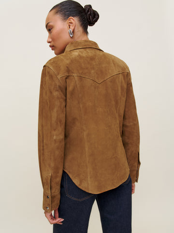 veda skylar suede shirt jacket