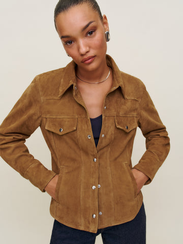 veda skylar suede shirt jacket