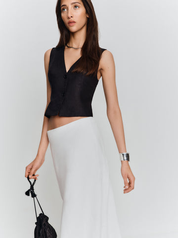 anita linen vest